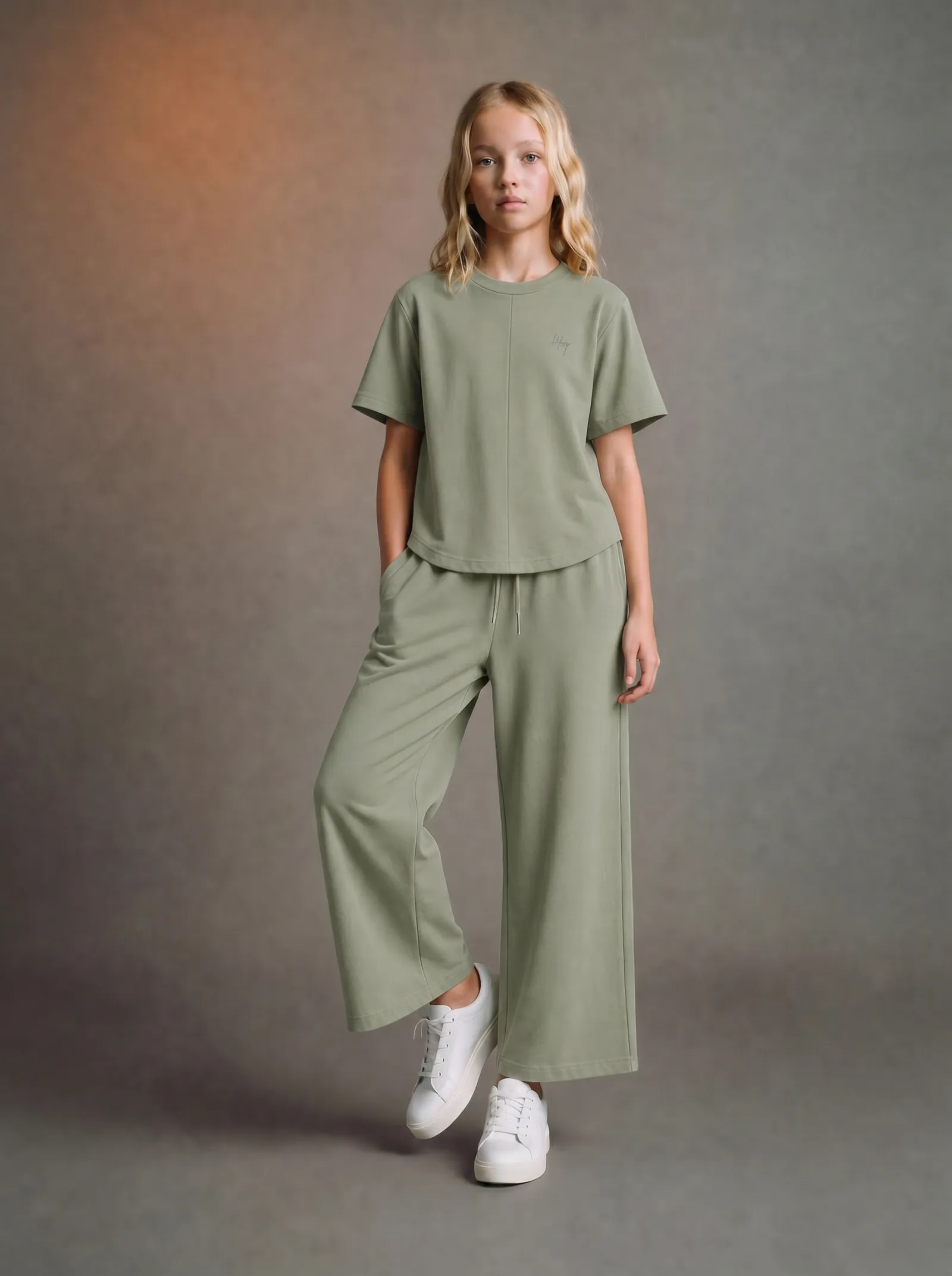 Set Fillette Chic - Vert Sauge - vue 3