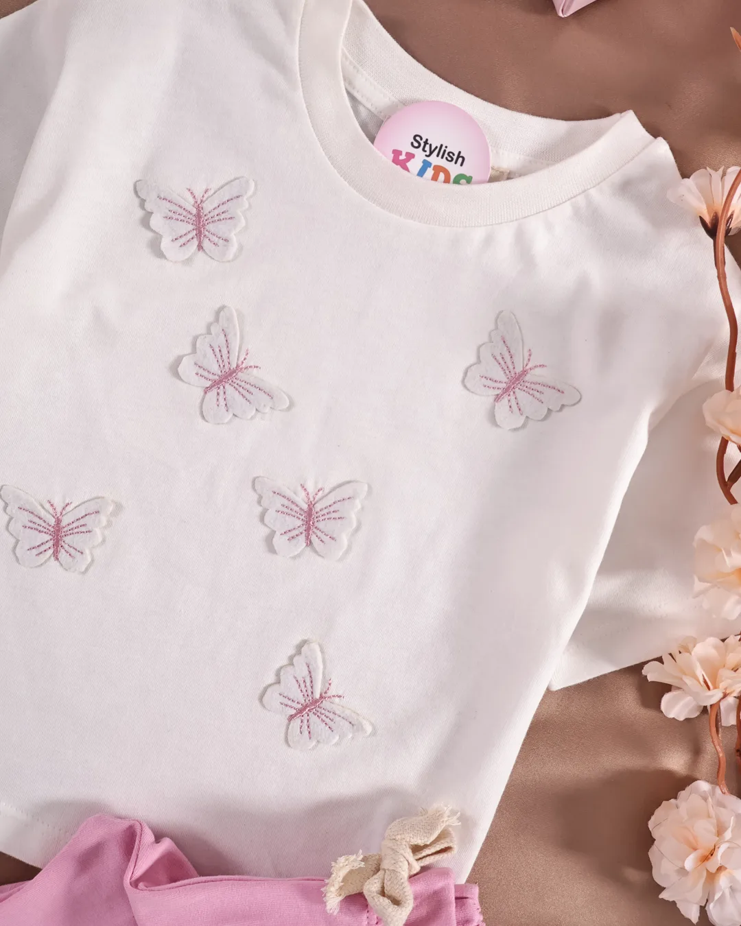 Ensemble Fille "Butterfly 3D" – Rose hover