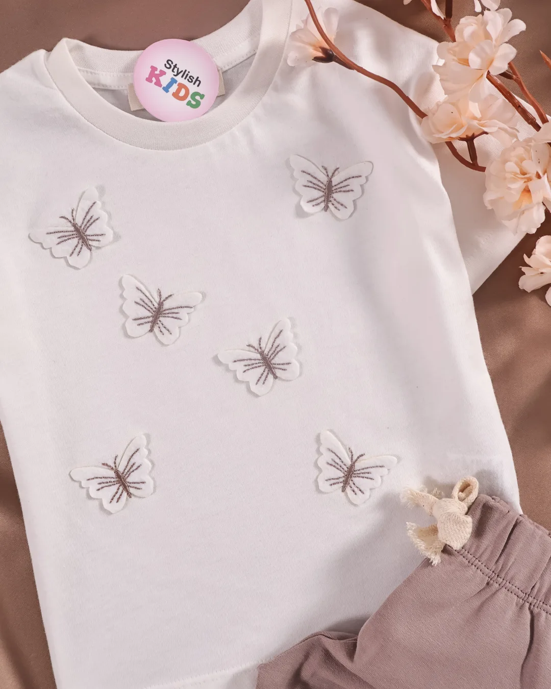 Ensemble Fille Butterfly 3D – Beige hover