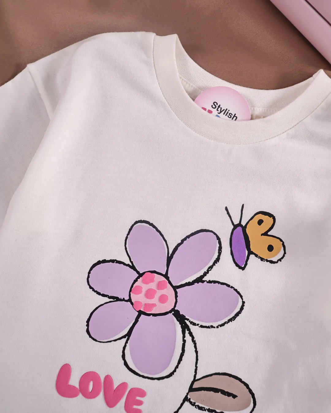 Ensemble Fille "Flower Love" – Mauve hover