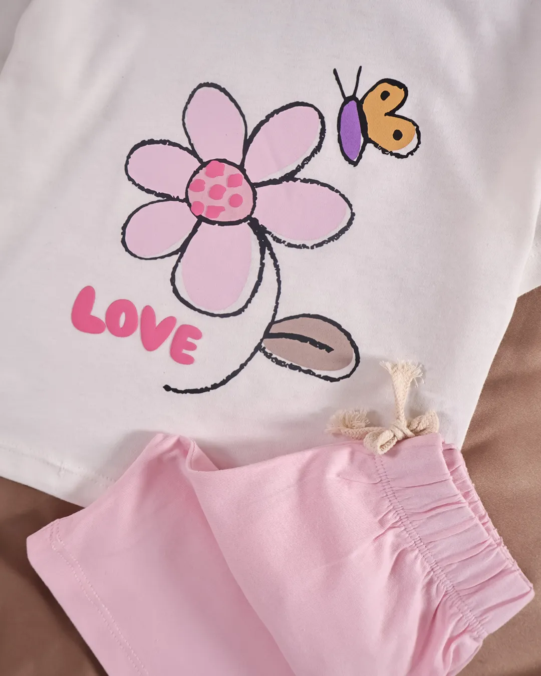 Ensemble Fille Flower Love – Rose Clair hover