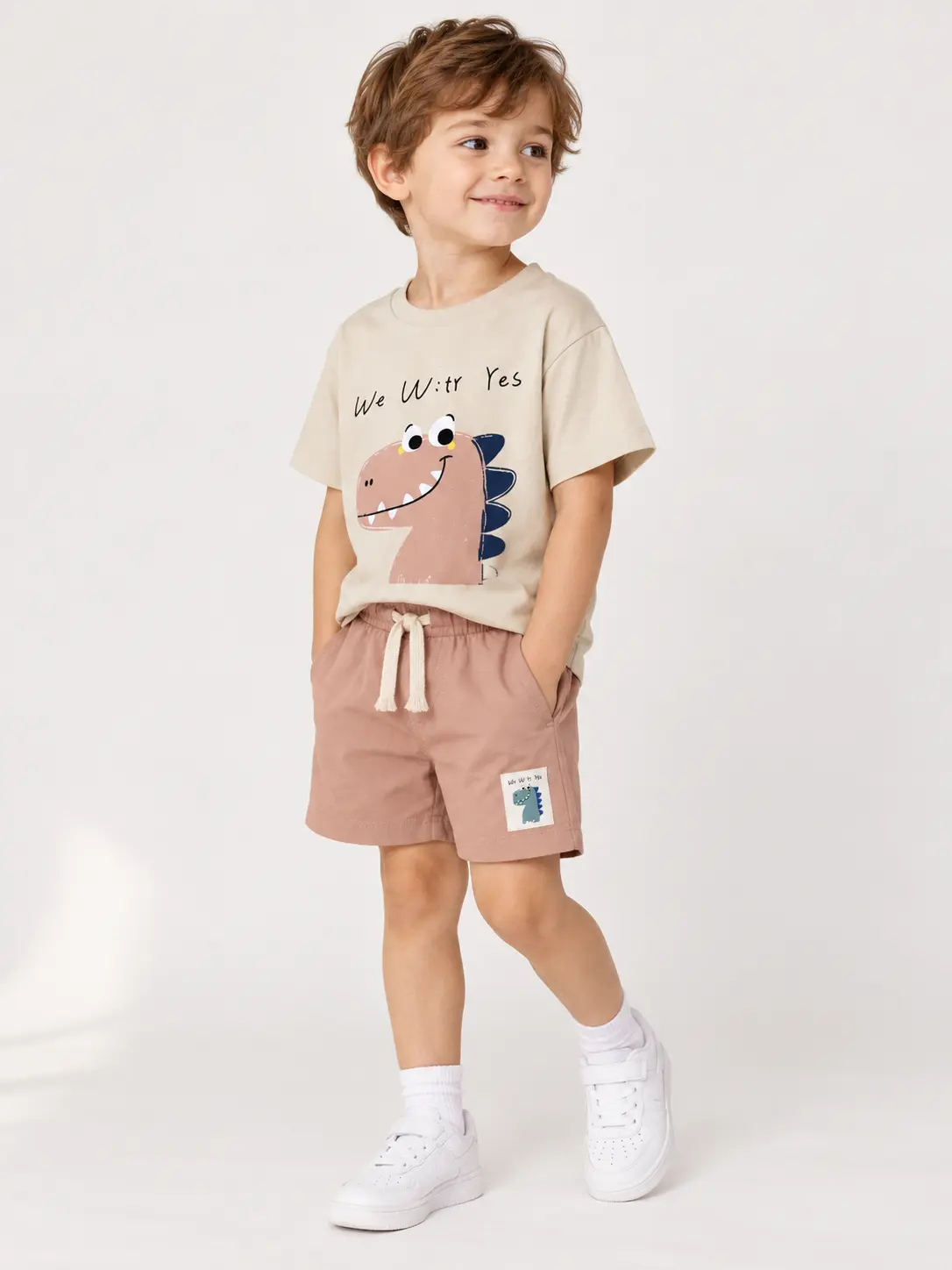 Ensemble Garçon Big Dino - Marron - Vêtement enfant tendance Stylish Kids Tunisie