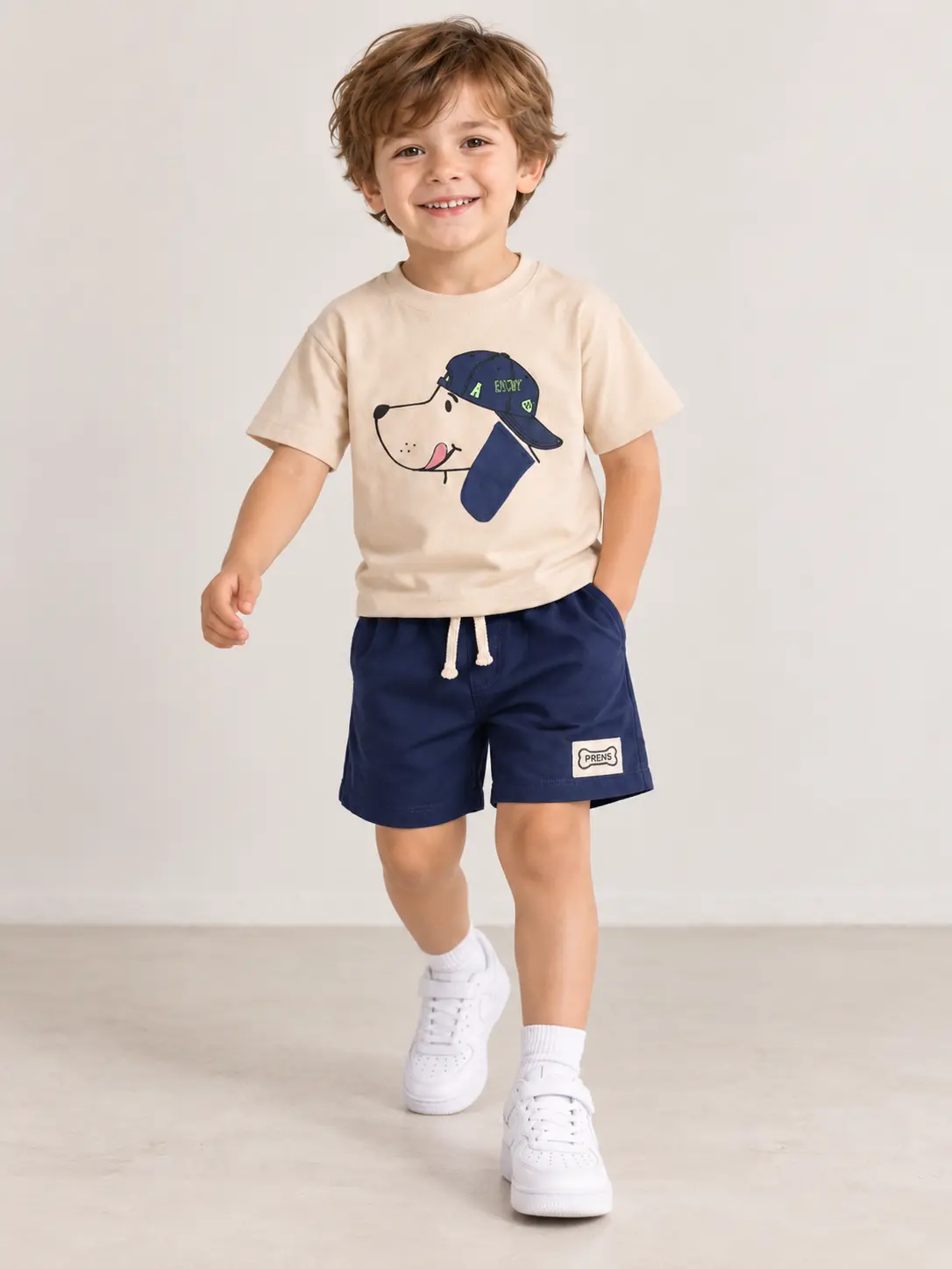 Ensemble Garçon "Puppy Cap" – Bleu Marine - Vêtement enfant tendance Stylish Kids Tunisie