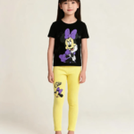 Ensemble Fille Minnie Cute – Noir & Jaune - Vêtement fille tendance Stylish Kids Tunisie