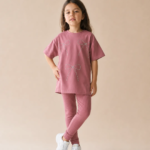 Ensemble Fille Rose Nœuds Strass - Vêtement fille tendance Stylish Kids Tunisie