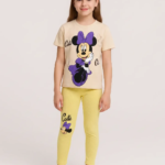 Ensemble Fille Minnie Cute – Beige & Jaune - Vêtement fille tendance Stylish Kids Tunisie