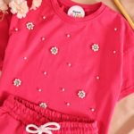 Ensemble Rose Fuchsia Perlé - Vêtement enfant tendance Stylish Kids Tunisie