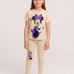 Ensemble Fille Minnie Cute – Beige & Beige - Vêtement fille tendance Stylish Kids Tunisie