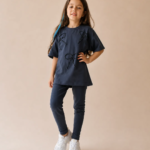 Ensemble Fille Noir Nœuds - Vêtement fille tendance Stylish Kids Tunisie