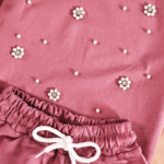 Détail tissu finitions et coupe Ensemble Nude Perlé - Mode enfant Tunisie