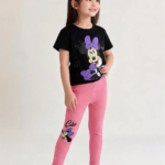 Ensemble Fille Minnie Cute – Noir & Rose - Vêtement fille tendance Stylish Kids Tunisie