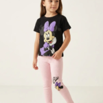 Ensemble Fille Minnie Cute – Noir & Rose bébé - Vêtement fille tendance Stylish Kids Tunisie