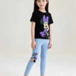 Ensemble Fille Minnie Cute – Noir & Bleu - Vêtement fille tendance Stylish Kids Tunisie