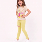 Ensemble Fille Elsa – Beige & Jaune - Vêtement fille tendance Stylish Kids Tunisie