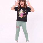 Ensemble Fille Elsa – Noir & Vert - Vêtement fille tendance Stylish Kids Tunisie