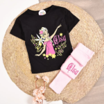 Ensemble Fille Elsa – Noir & Rose bébé - Vêtement fille tendance Stylish Kids Tunisie