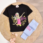 Ensemble Fille Elsa – Noir & Bleu - Vêtement fille tendance Stylish Kids Tunisie