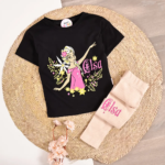 Ensemble Fille Elsa – Noir & Beige - Vêtement fille tendance Stylish Kids Tunisie