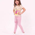 Ensemble Fille Elsa – Beige & Rose clair - Vêtement fille tendance Stylish Kids Tunisie