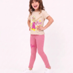Ensemble Fille Elsa – Beige & Rose - Vêtement fille tendance Stylish Kids Tunisie