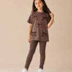Ensemble Fille Marron Ruban - Vêtement fille tendance Stylish Kids Tunisie