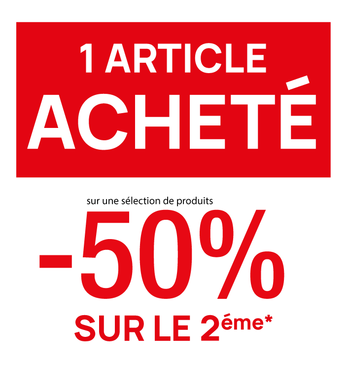 -50% sur le 2ᵉ article