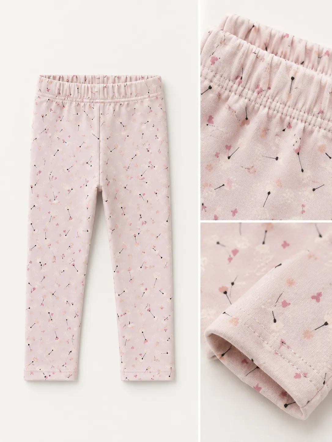 Legging Rose Poudré Fleuri hover