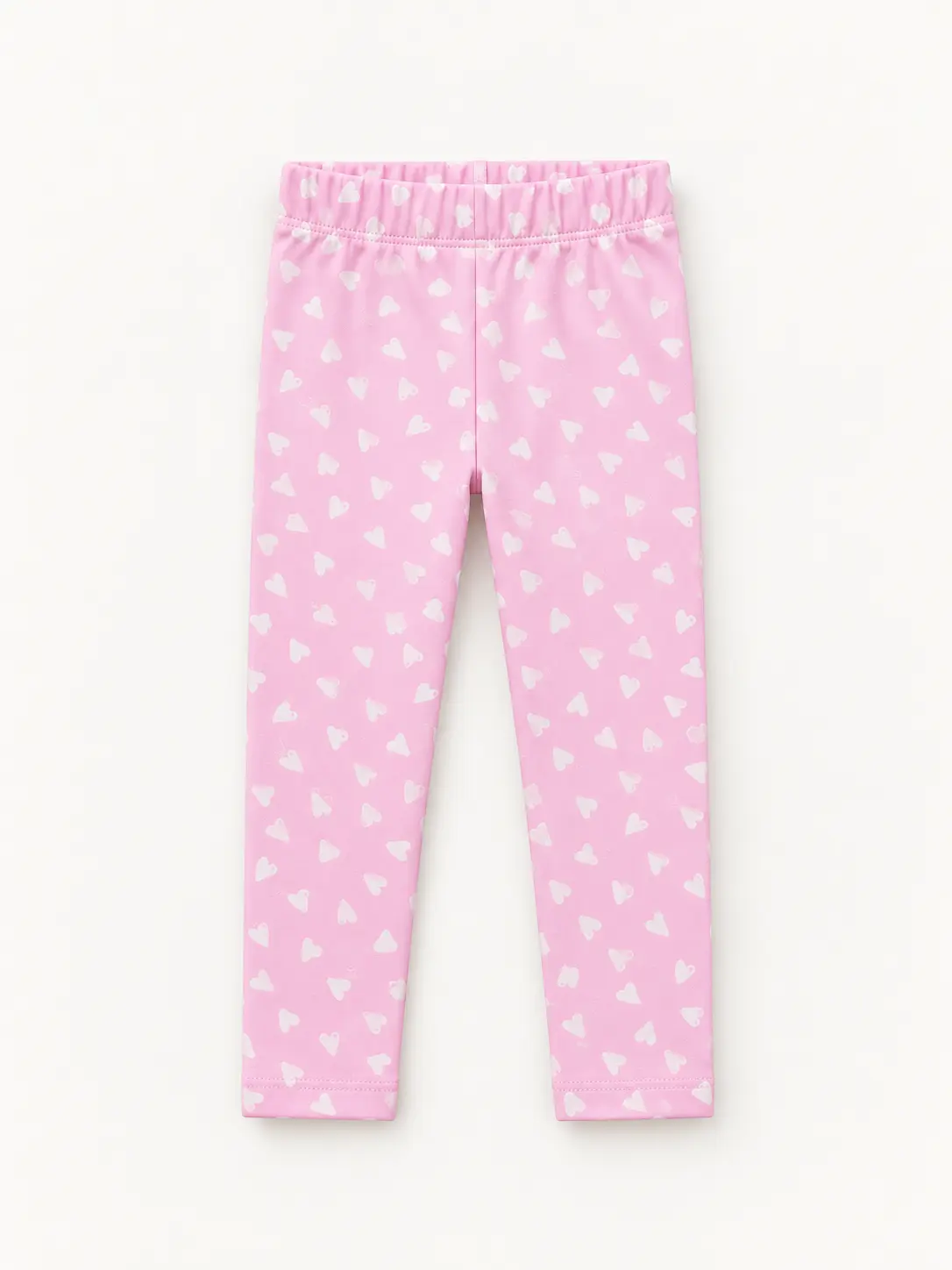 Legging fille rose motifs cœurs blancs - Pantalon enfant Tunisie Stylish Kids