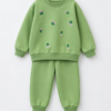 Ensemble Fille Molleton Fleuri – Vert Sauge — Stylish Kids Tunisie