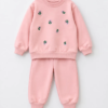 Ensemble Fille Molleton Fleuri – Rose Clair — Stylish Kids Tunisie