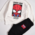 Détail sweat écru Spider-Man garçon - Stylish Kids Tunisie