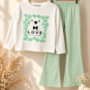 Ensemble Fillette Love Fleuri Vert Menthe — Stylish Kids Tunisie