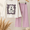 Ensemble Fillette Love Fleuri Lilas — Stylish Kids Tunisie