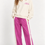 Détail pantalon fuchsia à bandes latérales écrues fille - Stylish Kids Tunisie