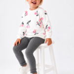 Détail coupe pantalon jogging gris chiné fillette 100% coton - Stylish Kids Tunisie