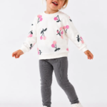 Finitions soignées ensemble fille gris cerise 100% coton - Stylish Kids Tunisie
