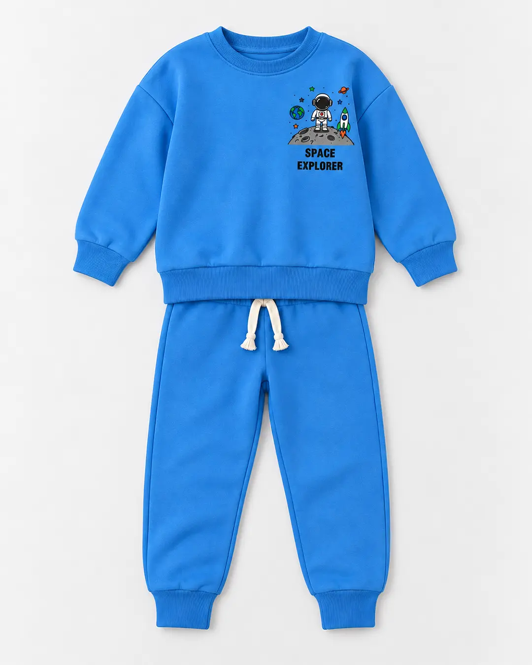 Ensemble garçon molleton non gratté 100% coton bleu Space Explorer et pantalon jogging - Vêtements enfant Tunisie