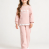 Ensemble Fille Molleton Fleuri à Volants – Rose Poudré — Stylish Kids Tunisie