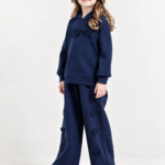 Ensemble fille molleton bleu marine inscription LOVE avec capuche - Stylish Kids Tunisie