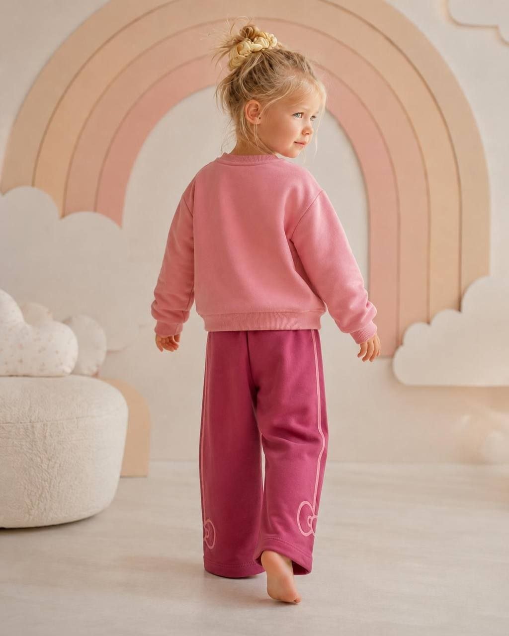 Pantalon large fuchsia ensemble fille Hello Kitty - Stylish Kids Tunisie